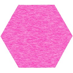 Neon Pink Color Texture Wooden Puzzle Hexagon by SpinnyChairDesigns