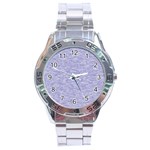 Light Purple Color Textured Stainless Steel Analogue Watch Front