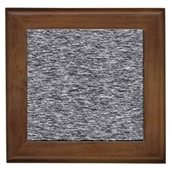 Black White Grey Texture Framed Tile by SpinnyChairDesigns