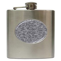 Black White Grey Texture Hip Flask (6 Oz) by SpinnyChairDesigns