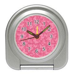 Blush Pink Butterflies Batik Travel Alarm Clock by SpinnyChairDesigns