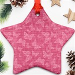 Blush Pink Butterflies Batik Star Ornament (Two Sides) Front