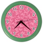 Blush Pink Butterflies Batik Color Wall Clock Front