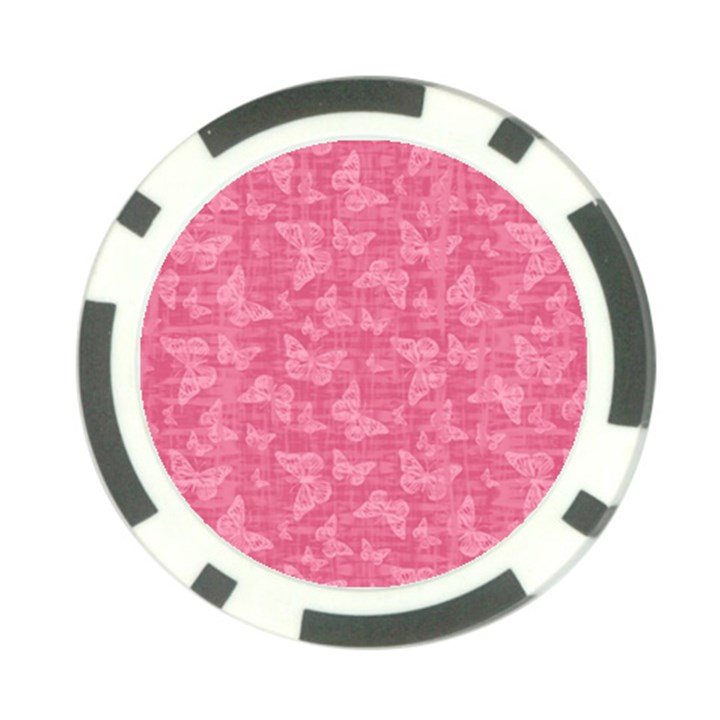 Blush Pink Butterflies Batik Poker Chip Card Guard