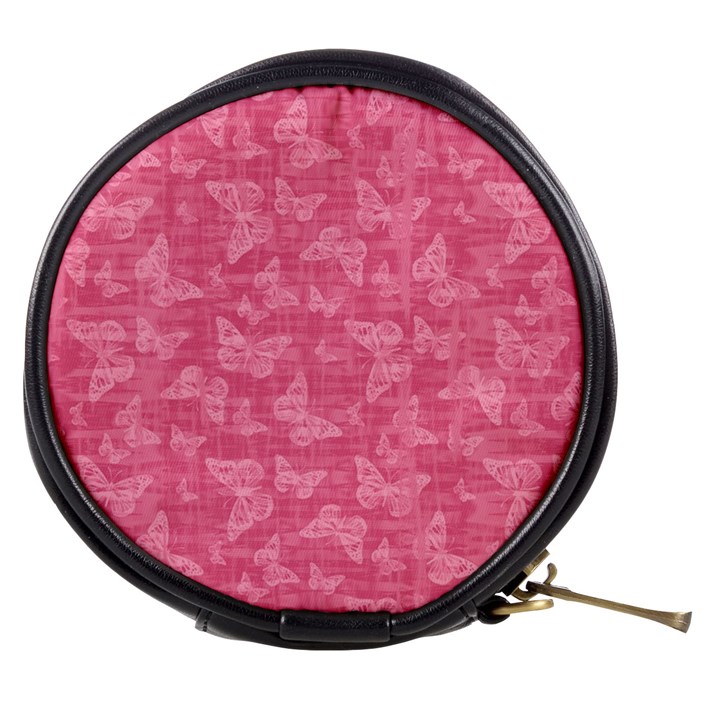 Blush Pink Butterflies Batik Mini Makeup Bag