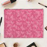 Blush Pink Butterflies Batik Cosmetic Bag (XL) Front