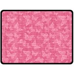 Blush Pink Butterflies Batik Fleece Blanket (Large)  80 x60  Blanket Front