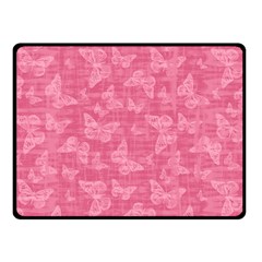 Blush Pink Butterflies Batik Fleece Blanket (small) by SpinnyChairDesigns