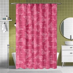 Blush Pink Butterflies Batik Shower Curtain 48  X 72  (small)  by SpinnyChairDesigns