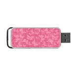 Blush Pink Butterflies Batik Portable USB Flash (One Side) Front