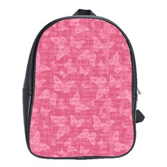 Blush Pink Butterflies Batik School Bag (xl) by SpinnyChairDesigns