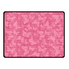 Blush Pink Butterflies Batik Double Sided Fleece Blanket (small)  by SpinnyChairDesigns