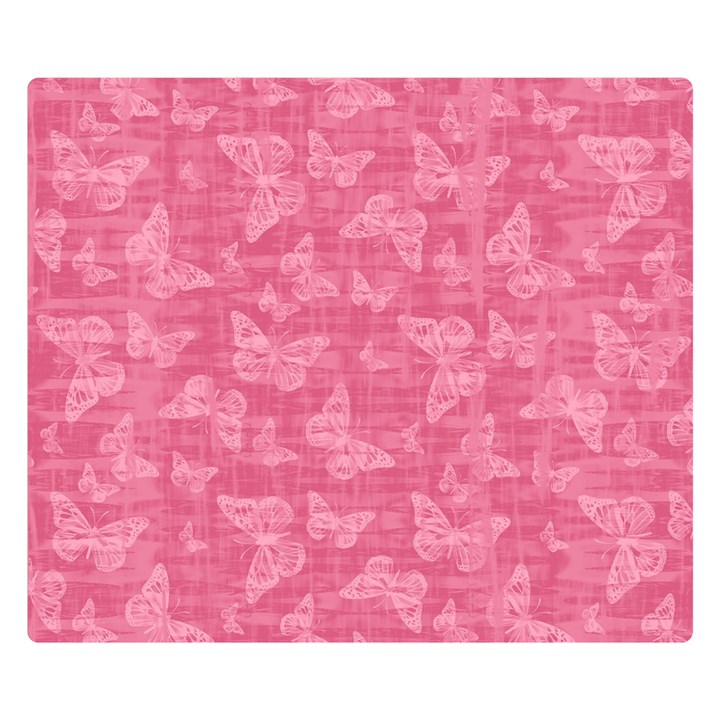 Blush Pink Butterflies Batik Double Sided Flano Blanket (Small) 