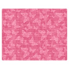 Blush Pink Butterflies Batik Double Sided Flano Blanket (medium)  by SpinnyChairDesigns