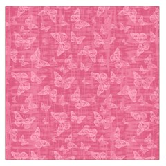 Blush Pink Butterflies Batik Large Satin Scarf (square) by SpinnyChairDesigns