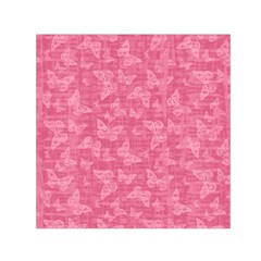 Blush Pink Butterflies Batik Small Satin Scarf (square) by SpinnyChairDesigns