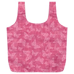 Blush Pink Butterflies Batik Full Print Recycle Bag (xxl) by SpinnyChairDesigns