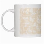 Champagne and White Butterflies Batik White Mugs Left