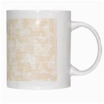 Champagne and White Butterflies Batik White Mugs Right