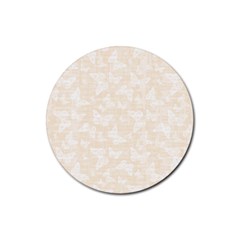 Champagne And White Butterflies Batik Rubber Coaster (round)  by SpinnyChairDesigns