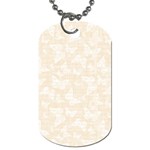 Champagne and White Butterflies Batik Dog Tag (One Side) Front