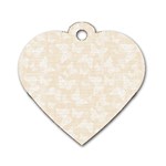 Champagne and White Butterflies Batik Dog Tag Heart (One Side) Front