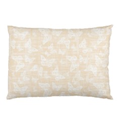 Champagne And White Butterflies Batik Pillow Case by SpinnyChairDesigns