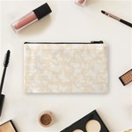 Champagne and White Butterflies Batik Cosmetic Bag (Small) Back