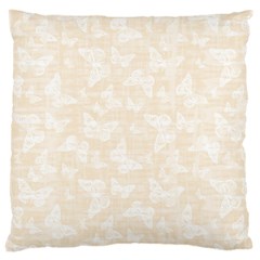 Champagne And White Butterflies Batik Large Cushion Case (one Side) by SpinnyChairDesigns