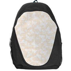 Champagne And White Butterflies Batik Backpack Bag by SpinnyChairDesigns