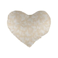 Champagne And White Butterflies Batik Standard 16  Premium Heart Shape Cushions by SpinnyChairDesigns