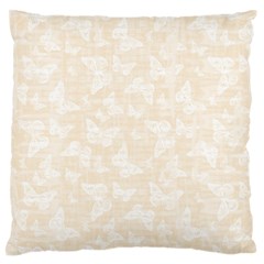 Champagne And White Butterflies Batik Large Flano Cushion Case (one Side)