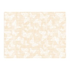 Champagne And White Butterflies Batik Double Sided Flano Blanket (mini)  by SpinnyChairDesigns