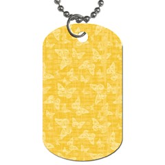 Saffron Yellow Butterflies Batik Dog Tag (one Side) by SpinnyChairDesigns