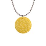 Saffron Yellow Butterflies Batik 1  Button Necklace Front