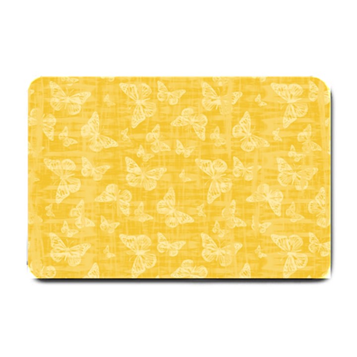 Saffron Yellow Butterflies Batik Small Doormat 