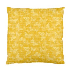 Saffron Yellow Butterflies Batik Standard Cushion Case (one Side) by SpinnyChairDesigns