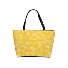 Saffron Yellow Butterflies Batik Classic Shoulder Handbag by SpinnyChairDesigns