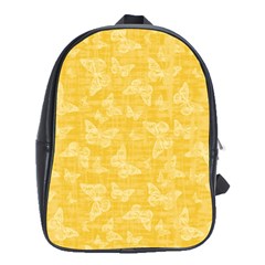 Saffron Yellow Butterflies Batik School Bag (xl) by SpinnyChairDesigns