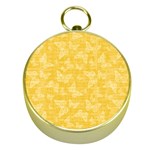 Saffron Yellow Butterflies Batik Gold Compasses Front