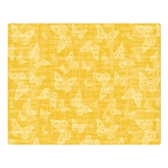 Saffron Yellow Butterflies Batik Double Sided Flano Blanket (large)  by SpinnyChairDesigns