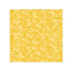 Saffron Yellow Butterflies Batik Small Satin Scarf (square)