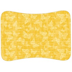 Saffron Yellow Butterflies Batik Velour Seat Head Rest Cushion by SpinnyChairDesigns