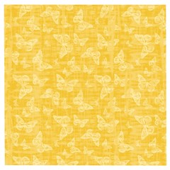 Saffron Yellow Butterflies Batik Wooden Puzzle Square by SpinnyChairDesigns