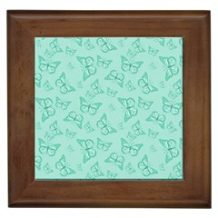 Biscay Green Monarch Butterflies Framed Tile by SpinnyChairDesigns