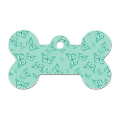 Biscay Green Monarch Butterflies Dog Tag Bone (two Sides) by SpinnyChairDesigns