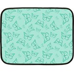 Biscay Green Monarch Butterflies Fleece Blanket (Mini) 35 x27  Blanket