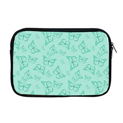 Biscay Green Monarch Butterflies Apple Macbook Pro 17  Zipper Case by SpinnyChairDesigns