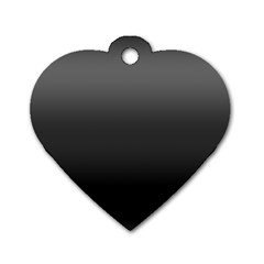 Black Gradient Ombre Color Dog Tag Heart (one Side) by SpinnyChairDesigns