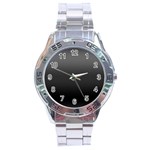 Black Gradient Ombre Color Stainless Steel Analogue Watch Front